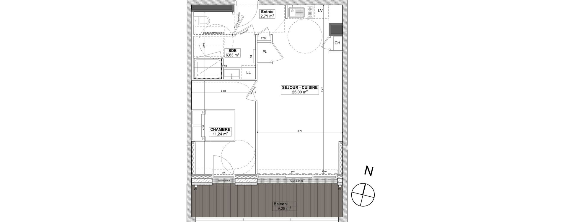 Appartement T2 de 45,78 m2 &agrave; La Baule-Escoublac Escoublac