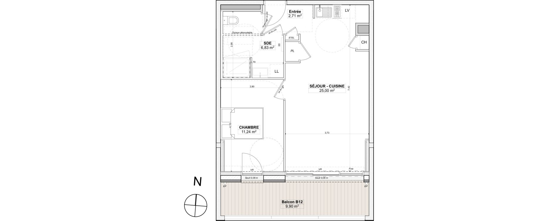Appartement T2 de 45,78 m2 &agrave; La Baule-Escoublac Escoublac