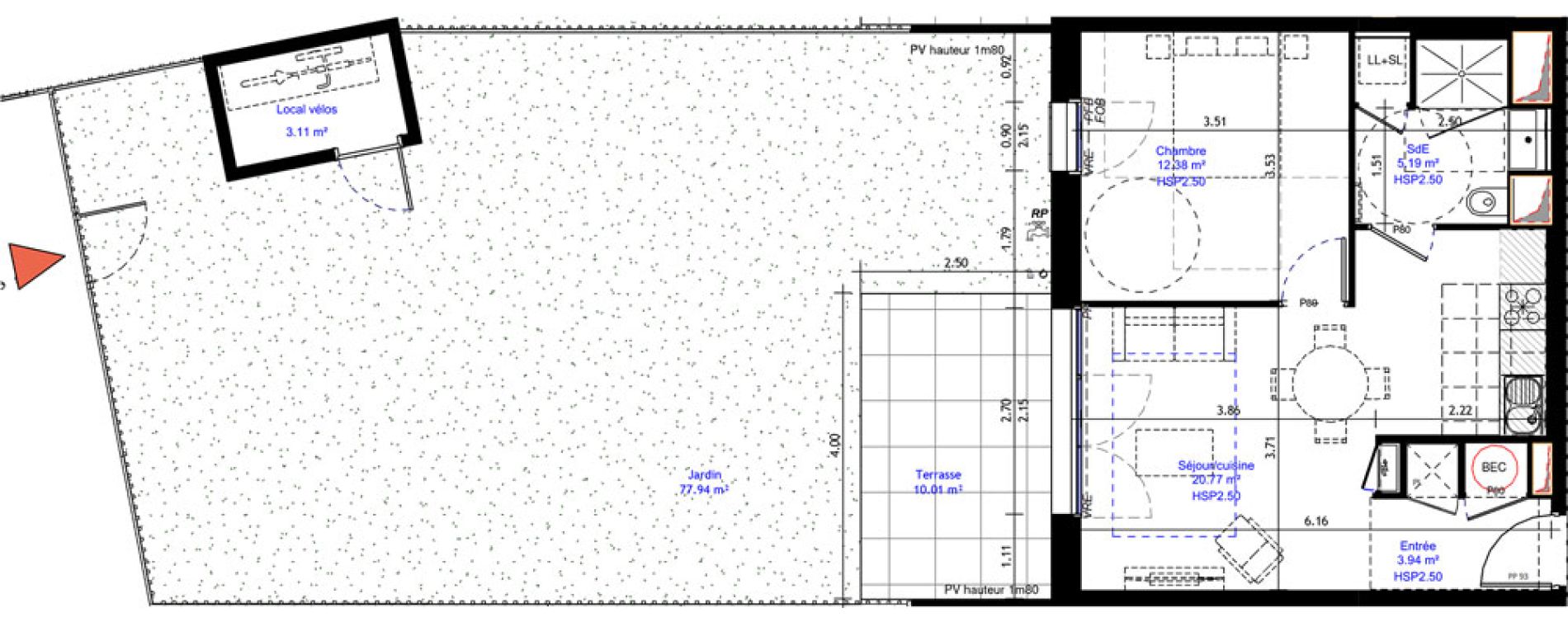 Appartement T2 de 42,28 m2 &agrave; La Baule-Escoublac Escoublac