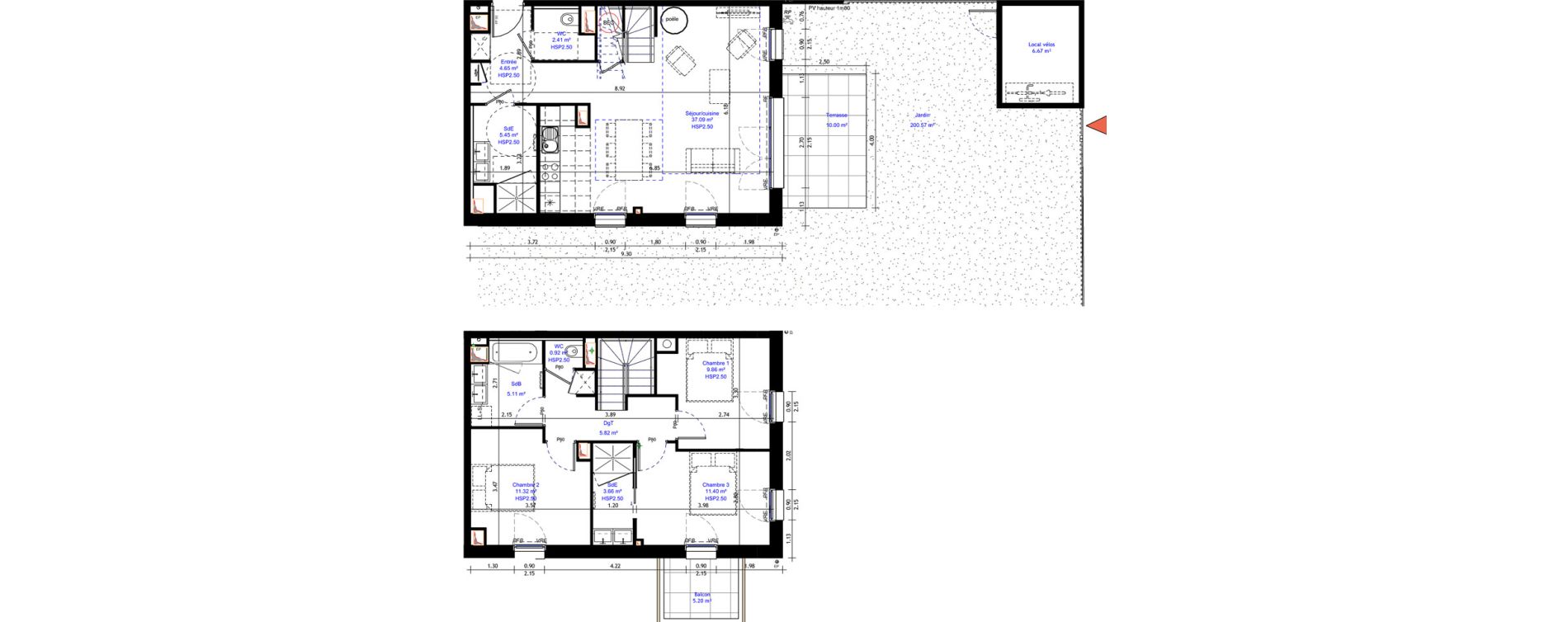 Duplex T5 de 97,70 m2 &agrave; La Baule-Escoublac Escoublac