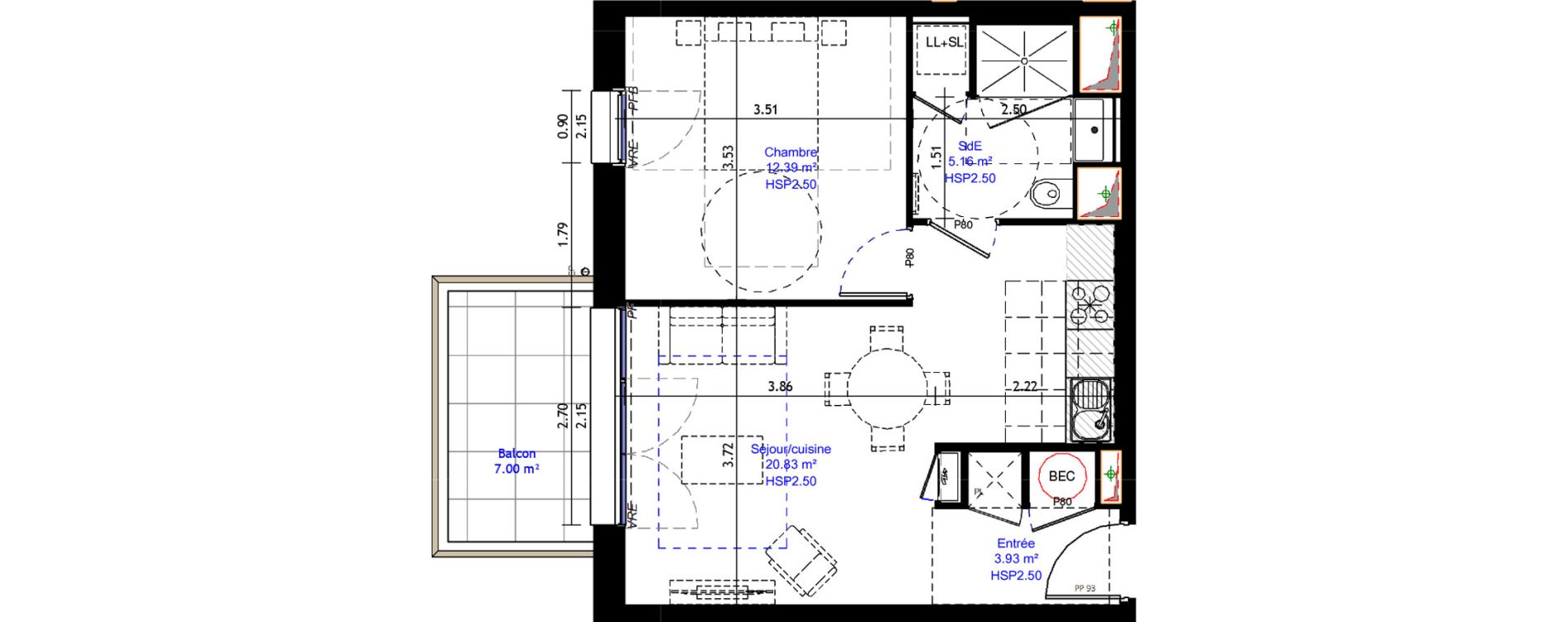 Appartement T2 de 42,32 m2 &agrave; La Baule-Escoublac Escoublac