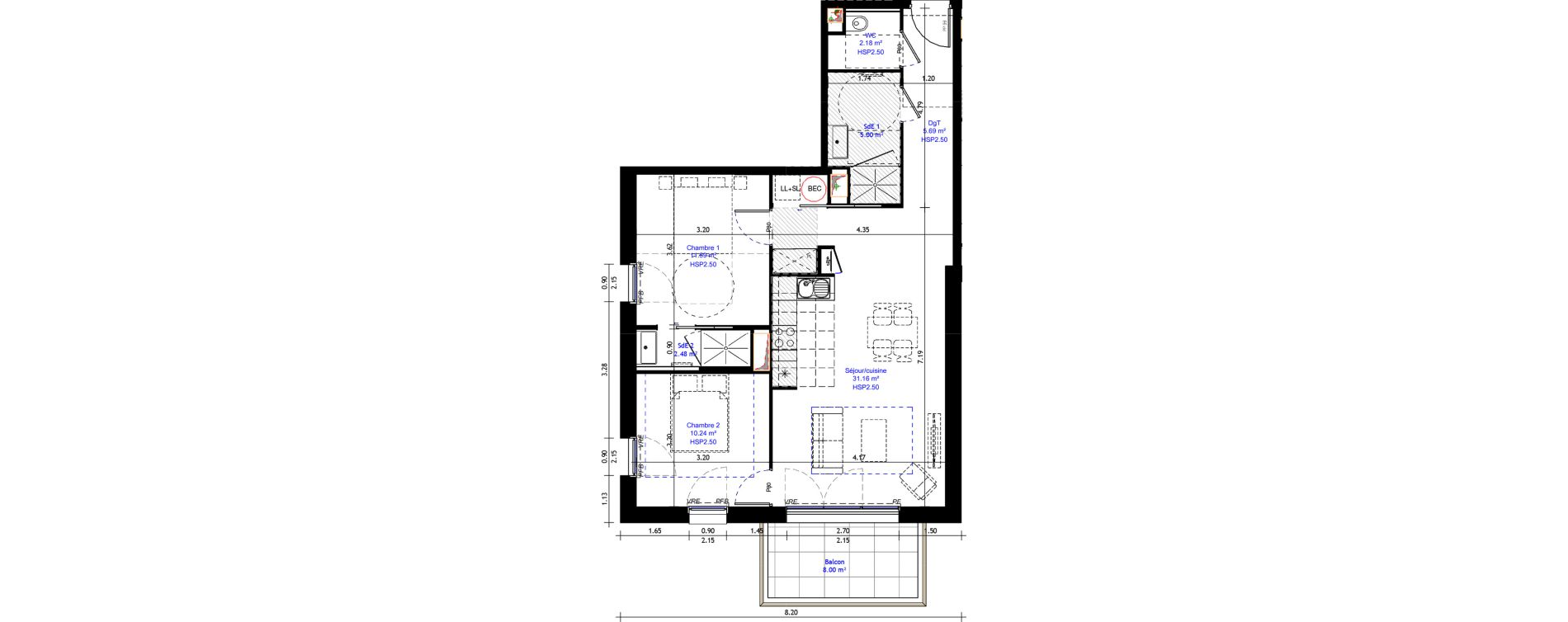 Appartement T3 de 68,34 m2 &agrave; La Baule-Escoublac Escoublac