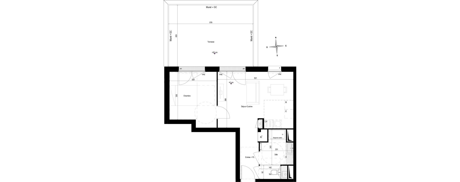 Appartement T2 de 42,45 m2 &agrave; La Baule-Escoublac Le guezy