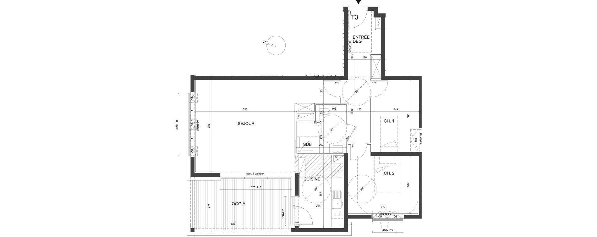 Appartement T3 de 75,49 m2 &agrave; La Baule-Escoublac Centre