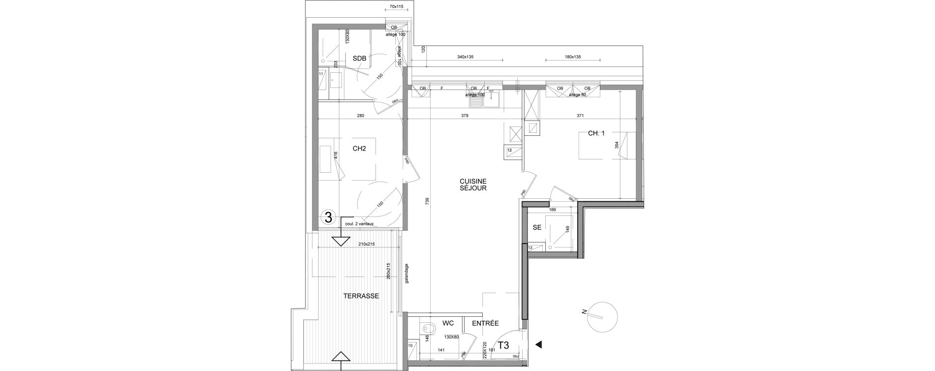 Appartement T3 de 66,04 m2 &agrave; La Baule-Escoublac Centre
