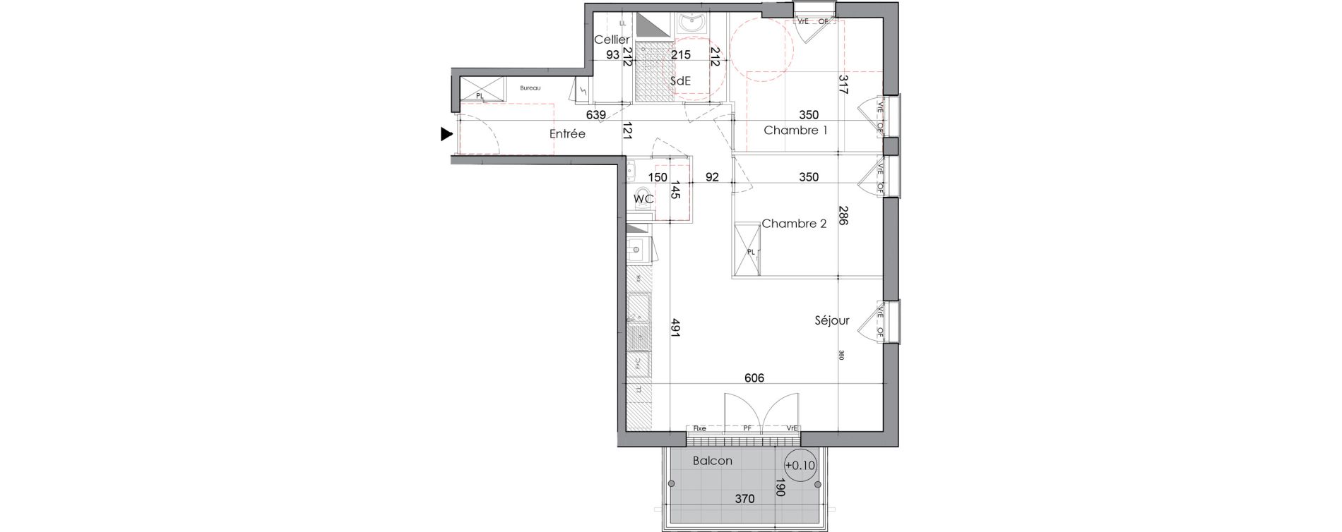 Appartement T3 de 65,30 m2 &agrave; La Baule-Escoublac Escoublac