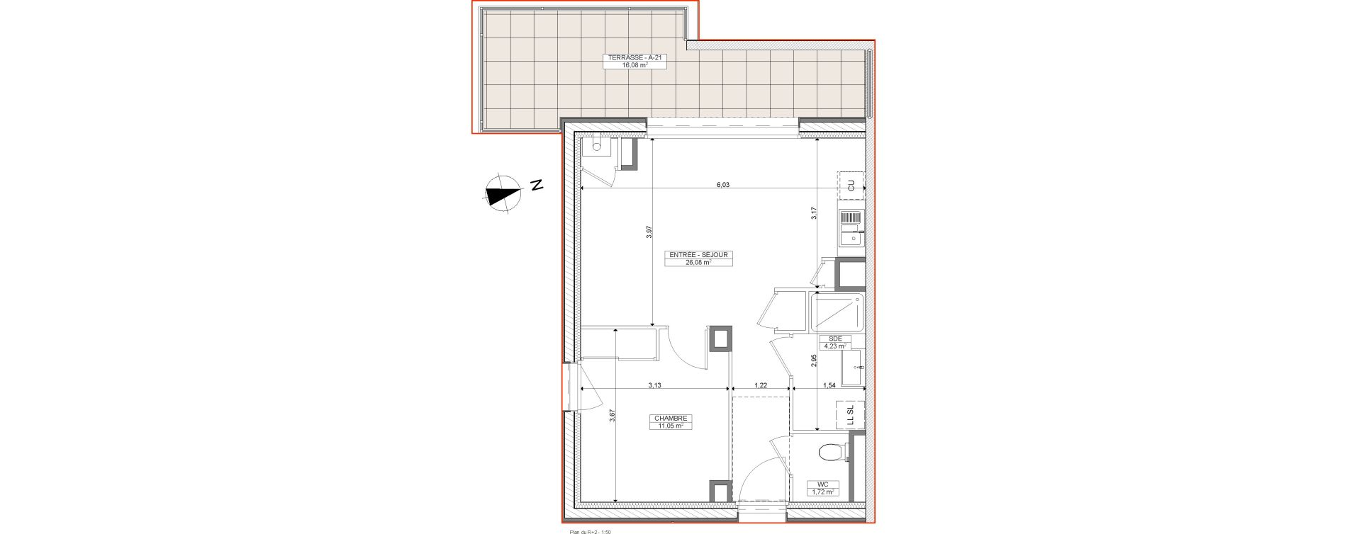 Appartement T2 de 43,08 m2 &agrave; La Baule-Escoublac Centre