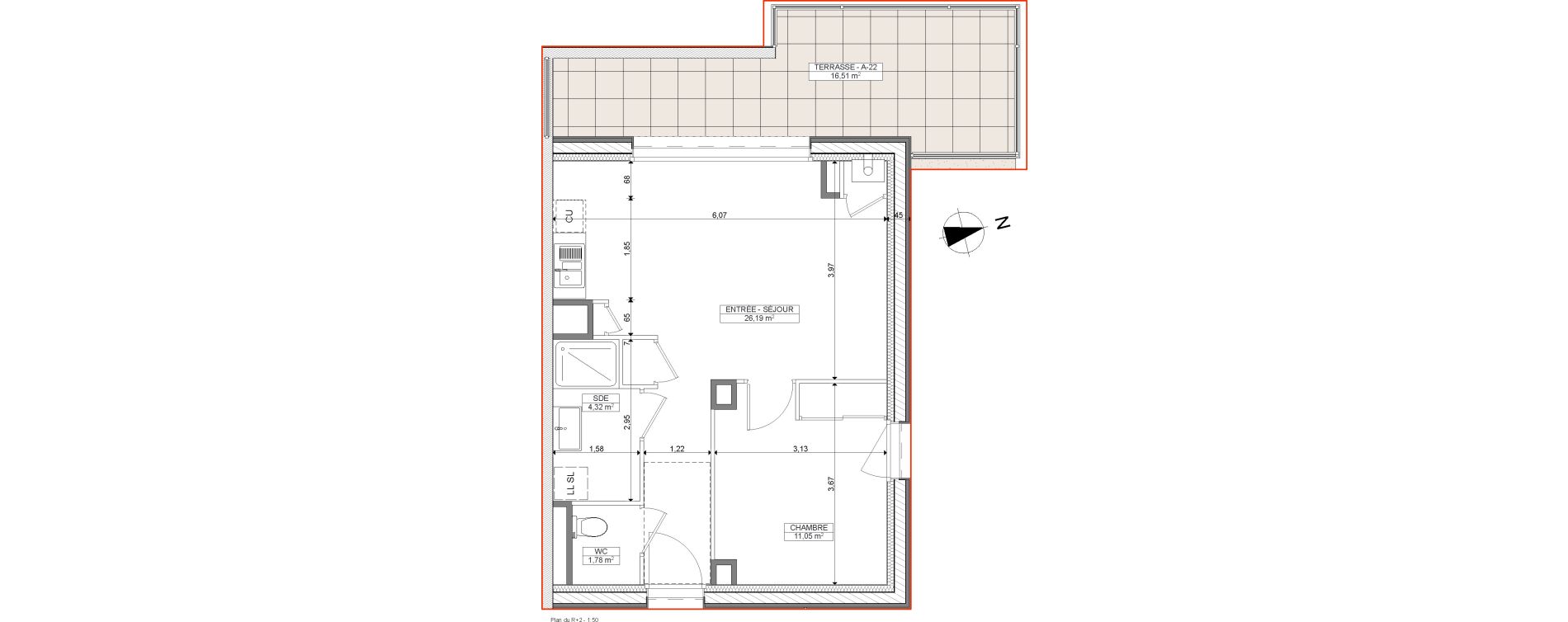 Appartement T2 de 43,34 m2 &agrave; La Baule-Escoublac Centre