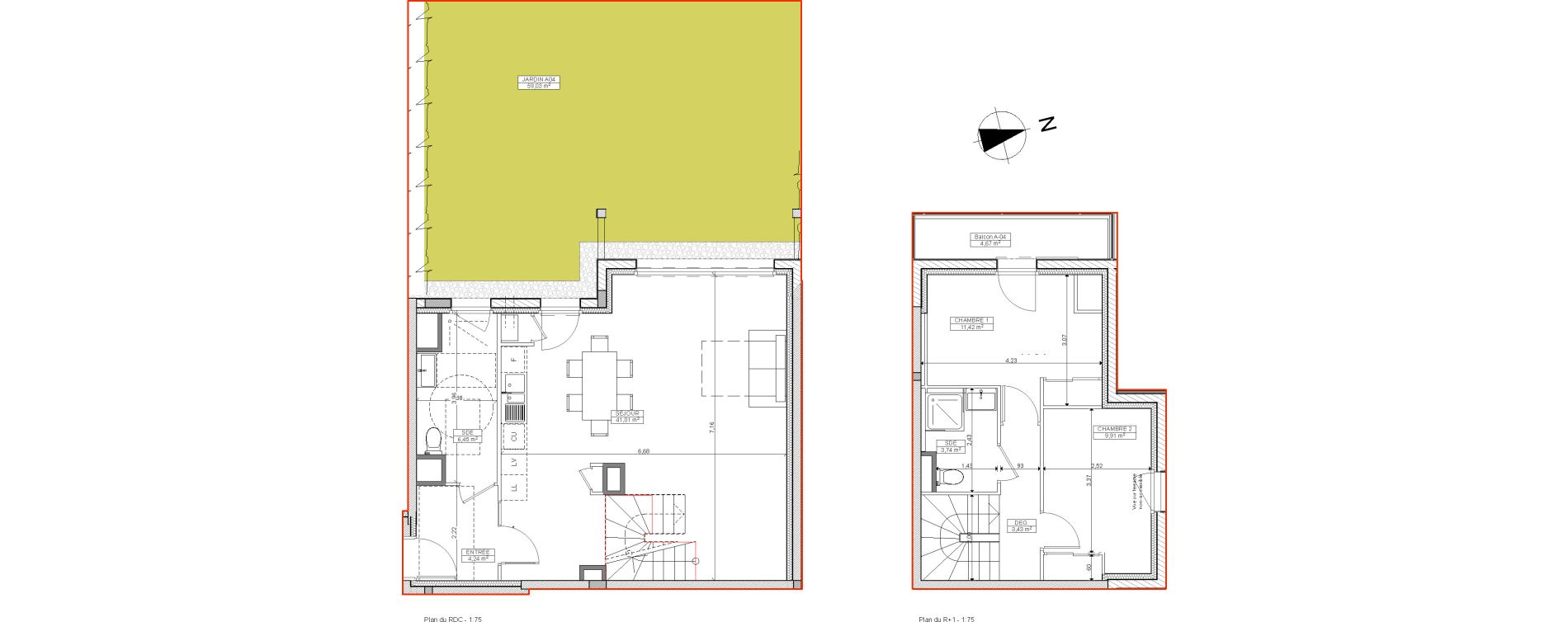Duplex T3 de 80,20 m2 &agrave; La Baule-Escoublac Centre