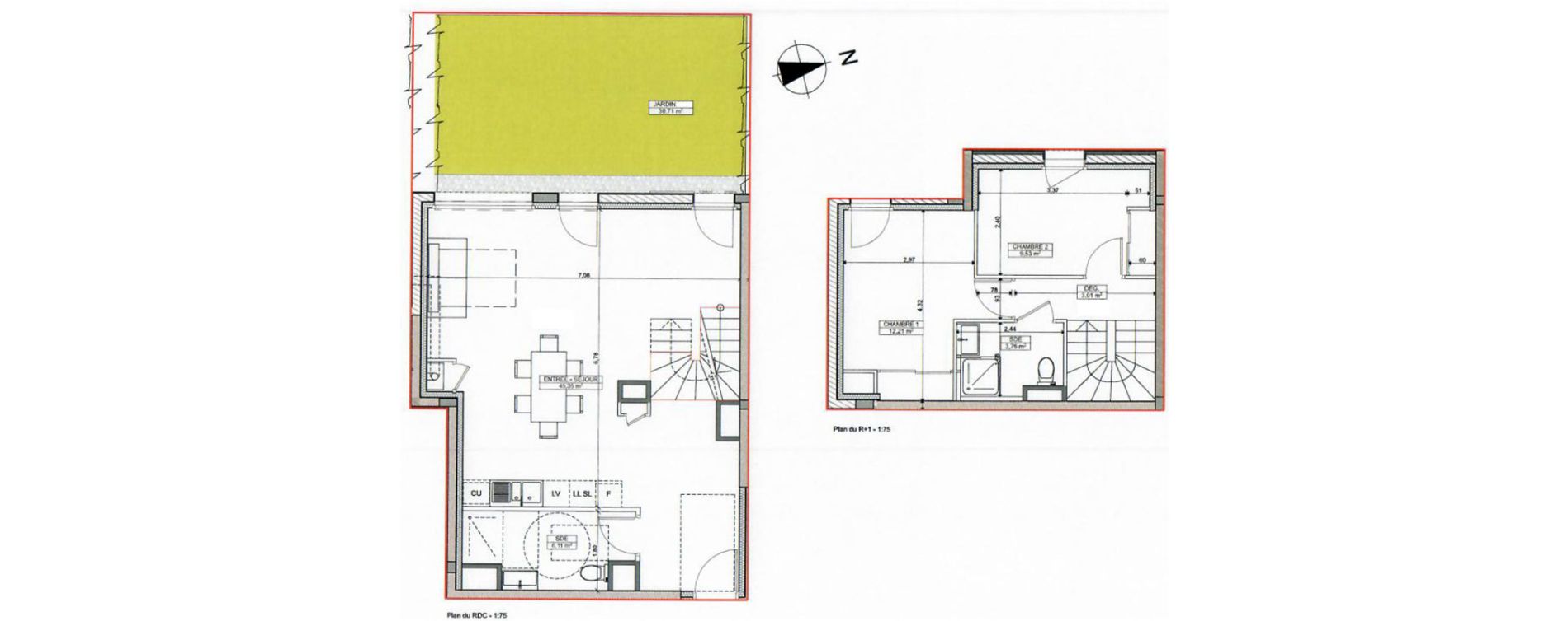Duplex T3 de 79,97 m2 &agrave; La Baule-Escoublac Centre