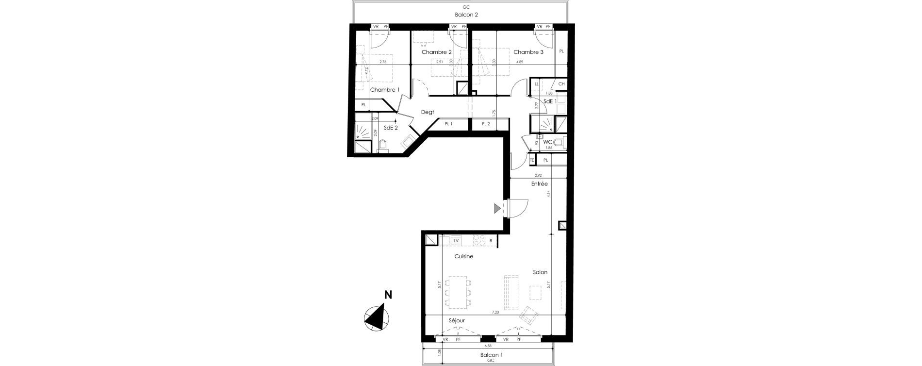 Appartement T4 de 106,18 m2 &agrave; La Baule-Escoublac Gare - grand clos
