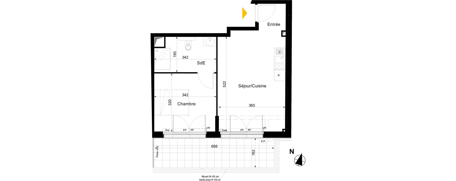 Appartement T2 de 39,57 m2 &agrave; La Baule-Escoublac Gare - grand clos