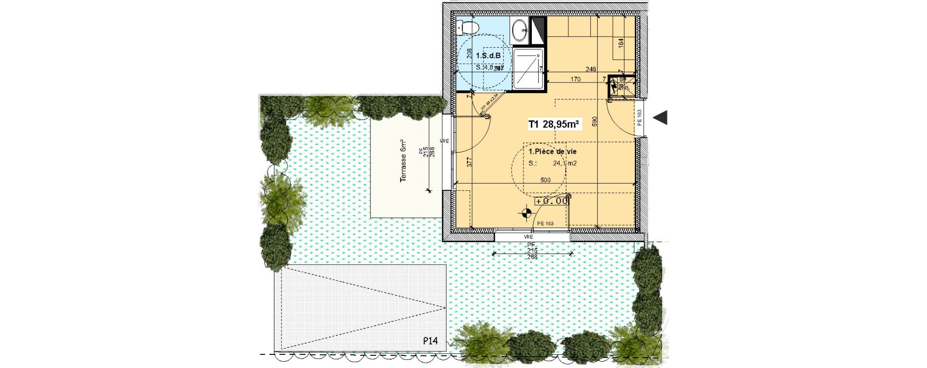 Appartement T1 de 28,95 m2 &agrave; La Baule-Escoublac Centre
