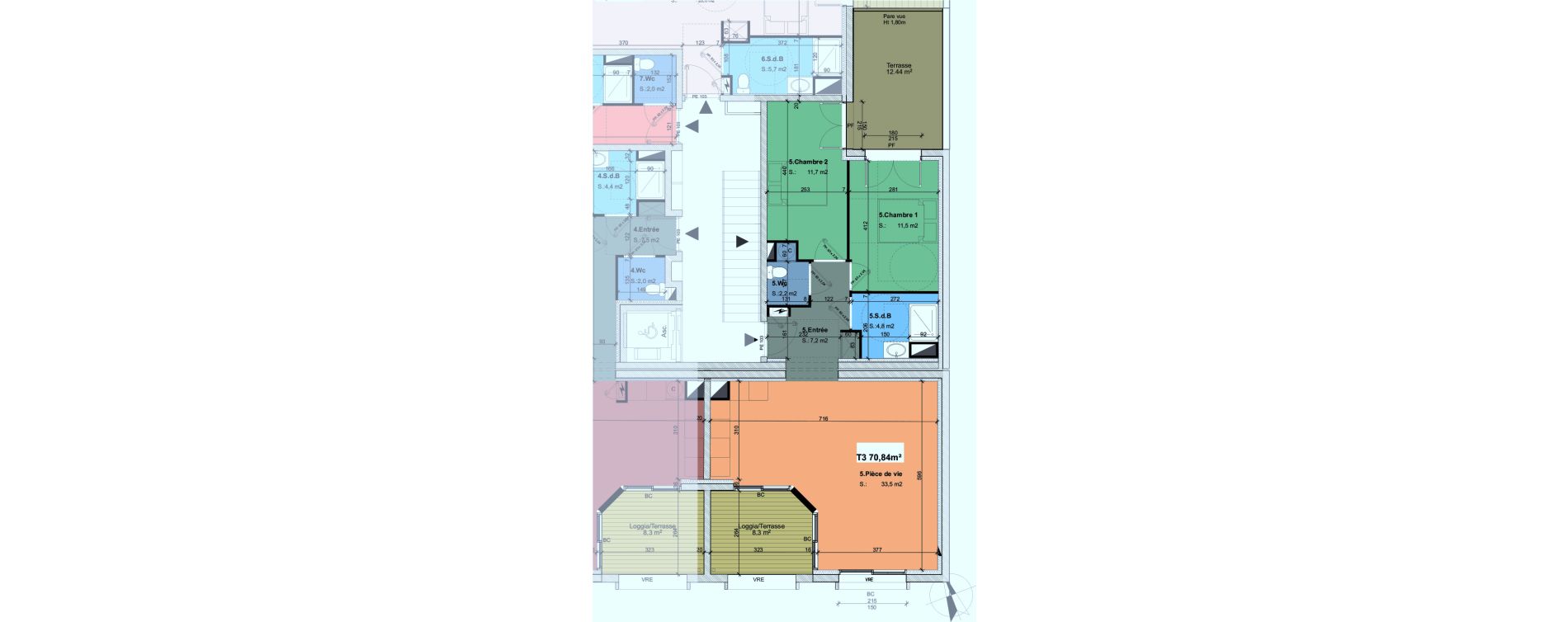 Appartement T3 de 70,84 m2 &agrave; La Baule-Escoublac Centre