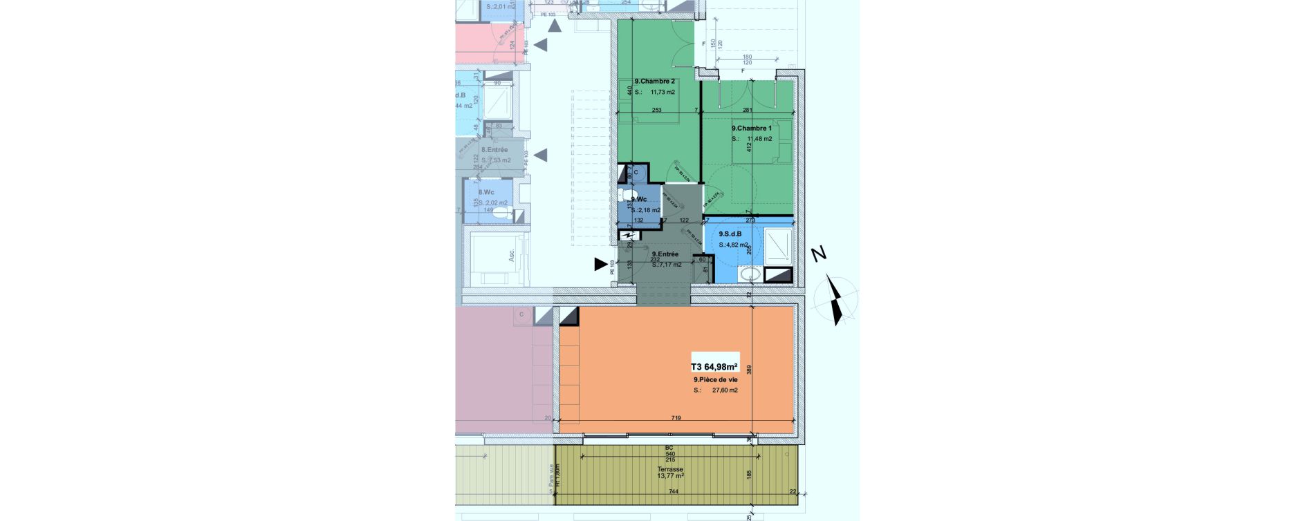 Appartement T3 de 64,98 m2 &agrave; La Baule-Escoublac Centre