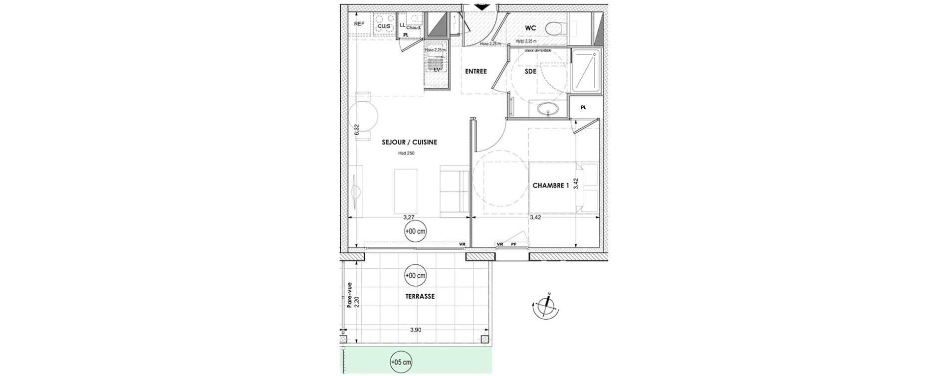 Appartement T2 de 40,27 m2 &agrave; La Baule-Escoublac Centre