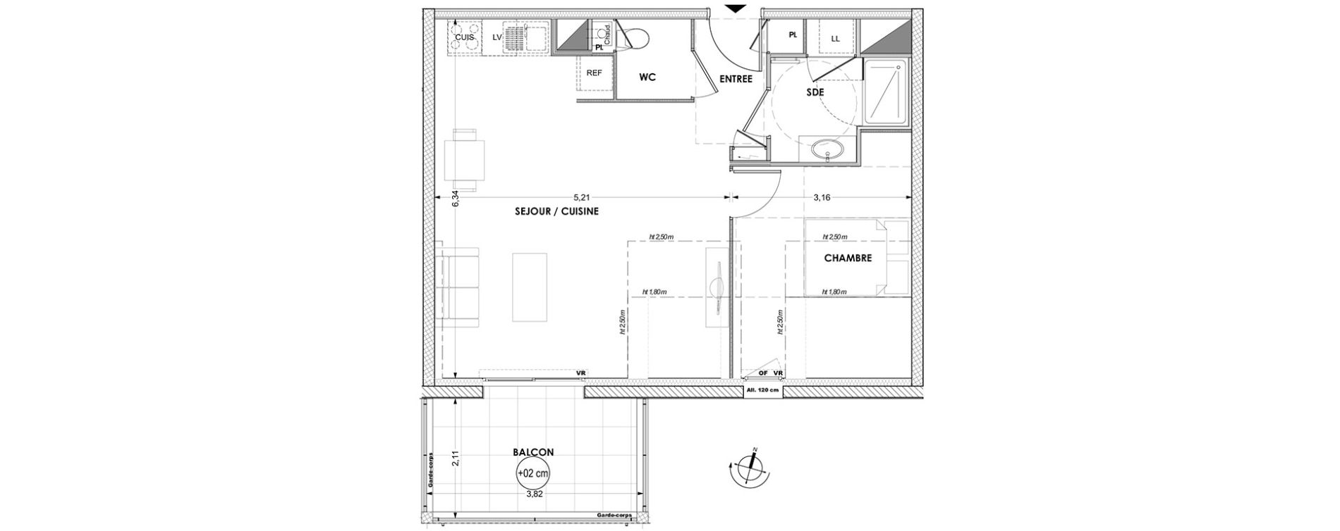 Appartement T2 de 44,86 m2 &agrave; La Baule-Escoublac Centre