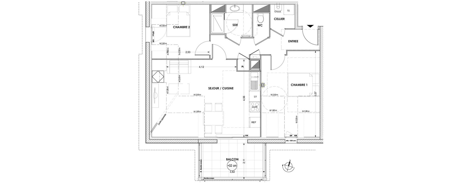 Appartement T3 de 60,84 m2 &agrave; La Baule-Escoublac Centre