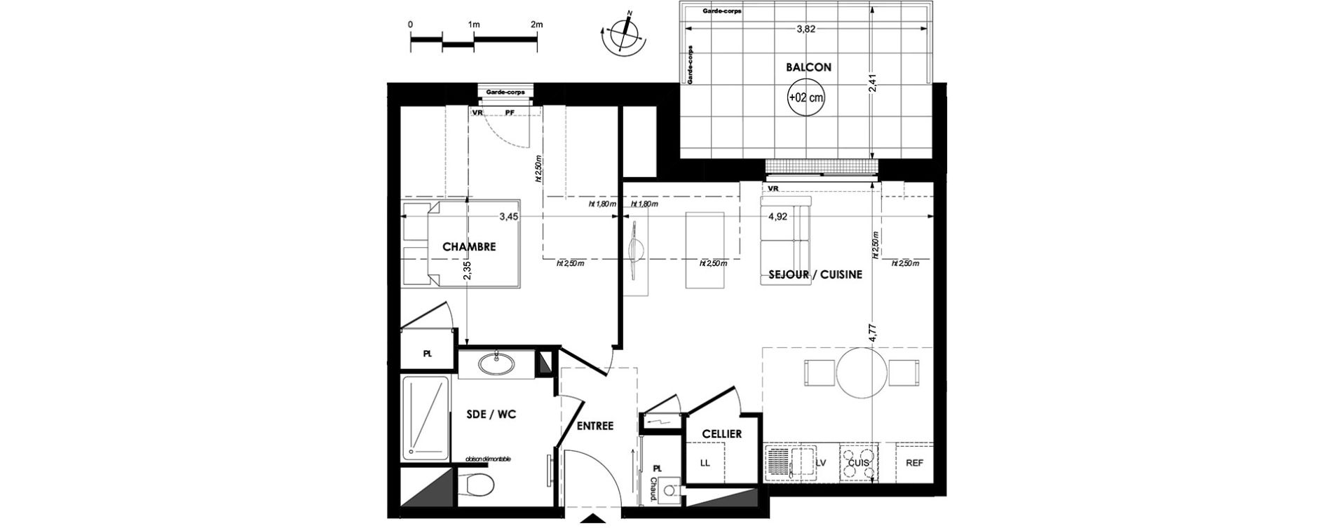 Appartement T2 de 40,22 m2 &agrave; La Baule-Escoublac Centre