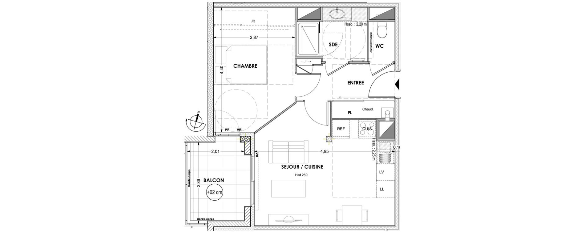 Appartement T2 de 41,84 m2 &agrave; La Baule-Escoublac Centre
