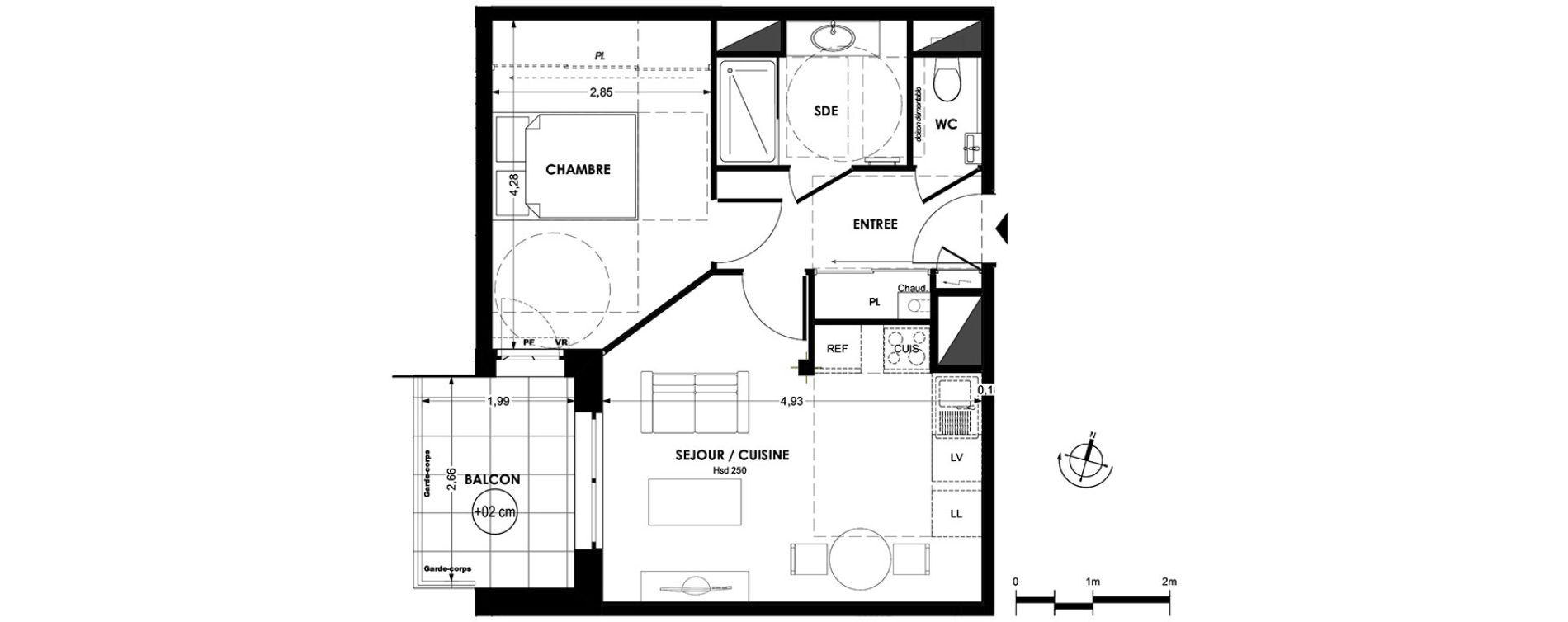 Appartement T2 de 40,67 m2 &agrave; La Baule-Escoublac Centre