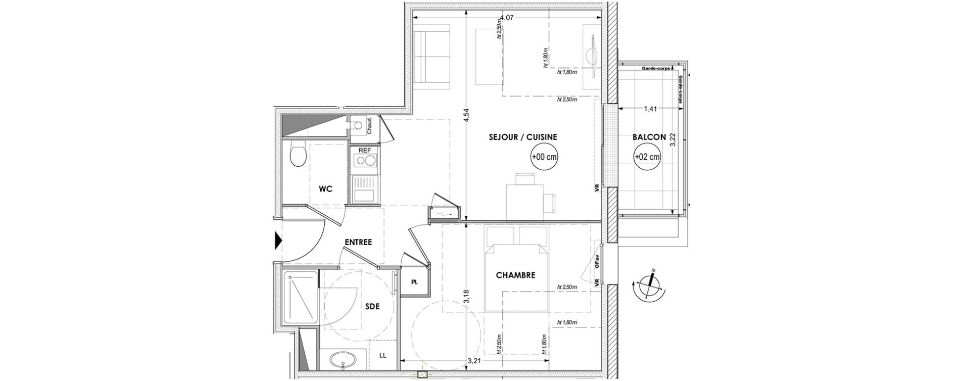 Appartement T2 de 42,14 m2 &agrave; La Baule-Escoublac Centre