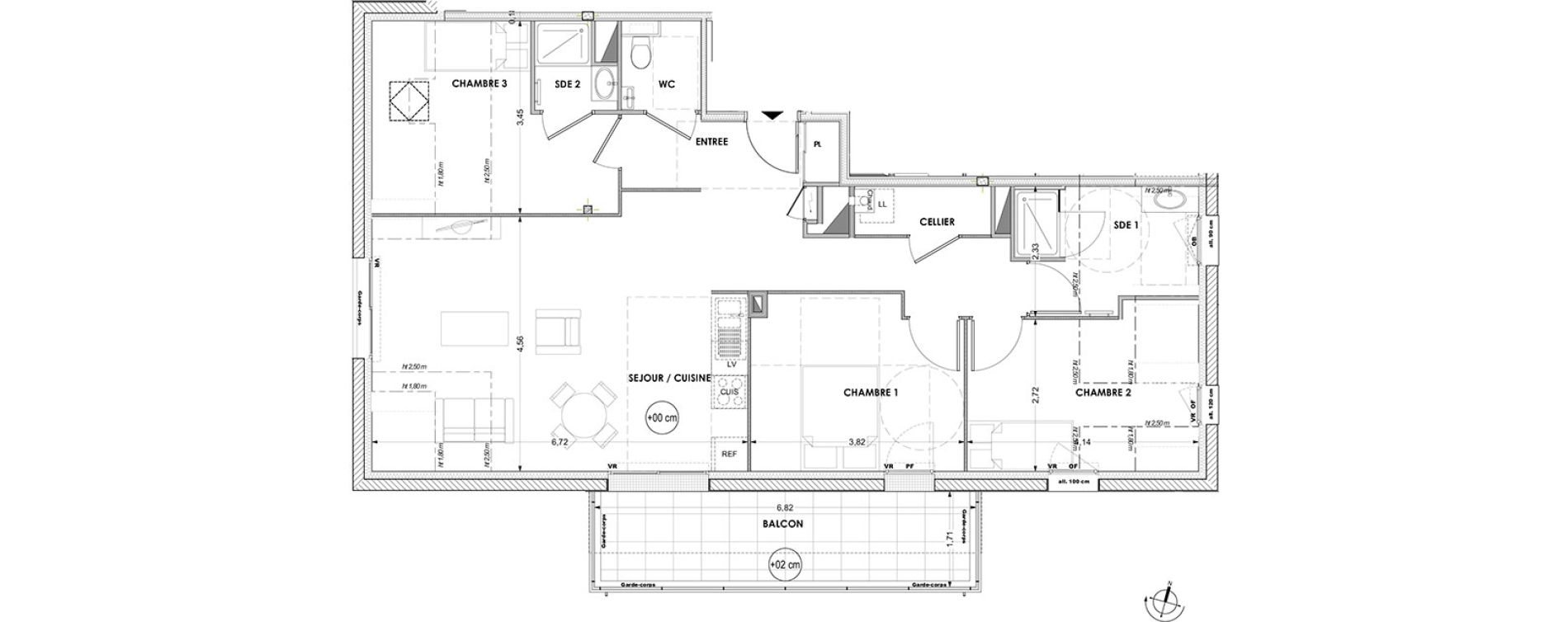 Appartement T4 de 83,56 m2 &agrave; La Baule-Escoublac Centre