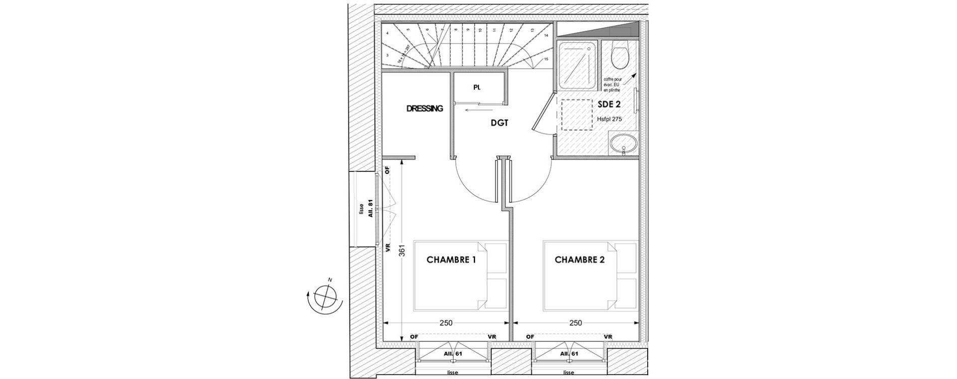Duplex T3 de 79,91 m2 &agrave; La Baule-Escoublac Centre
