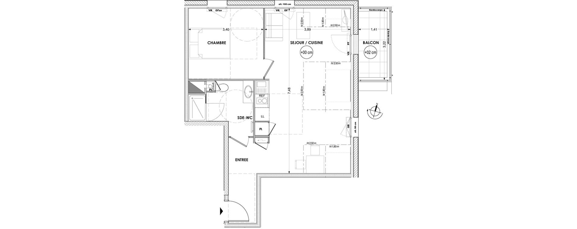 Appartement T2 de 46,97 m2 &agrave; La Baule-Escoublac Centre
