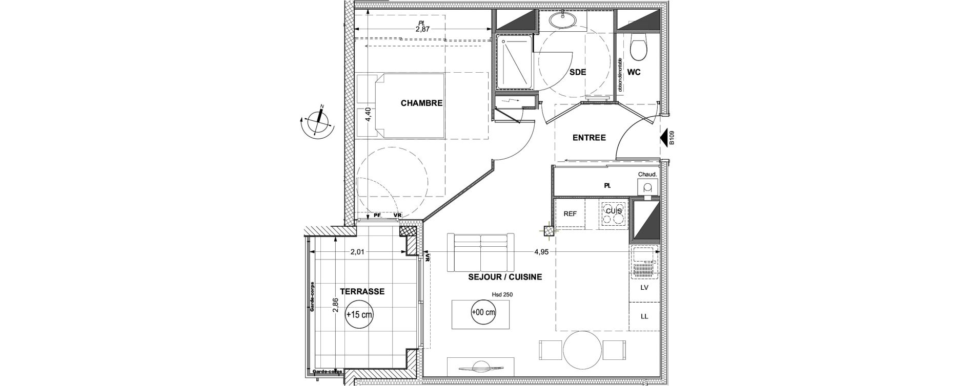 Appartement T2 de 41,70 m2 &agrave; La Baule-Escoublac Centre