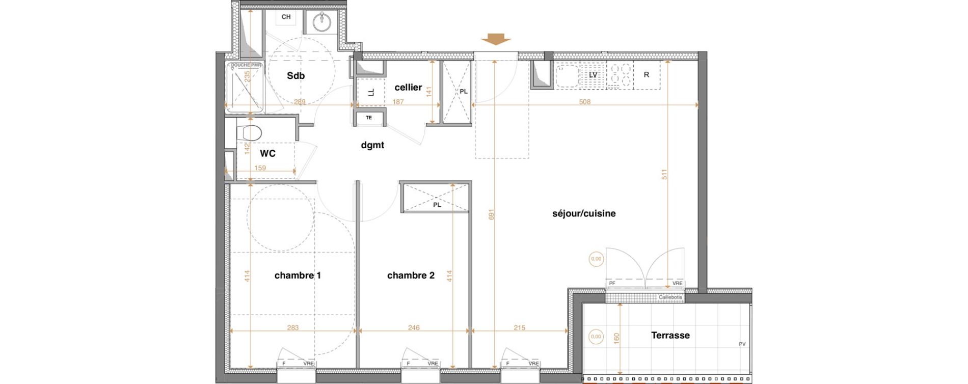 Appartement T3 de 67,45 m2 &agrave; La Chapelle-Sur-Erdre Centre