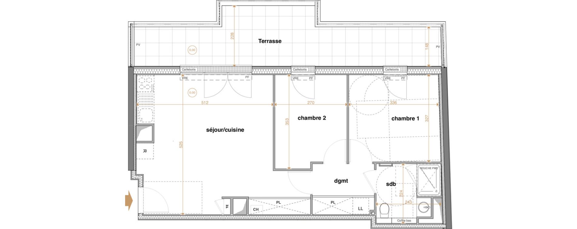 Appartement T3 de 57,96 m2 &agrave; La Chapelle-Sur-Erdre Centre