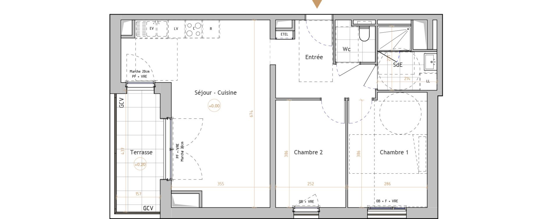 Appartement T3 de 61,77 m2 &agrave; La Chapelle-Sur-Erdre Centre