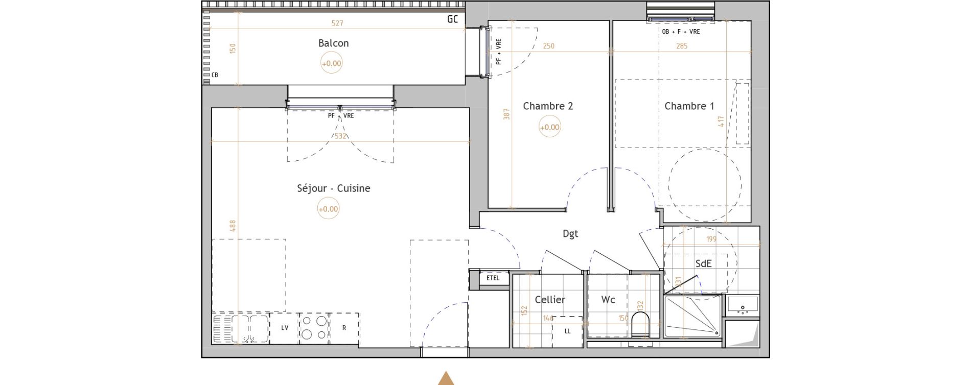 Appartement T3 de 61,30 m2 &agrave; La Chapelle-Sur-Erdre Centre