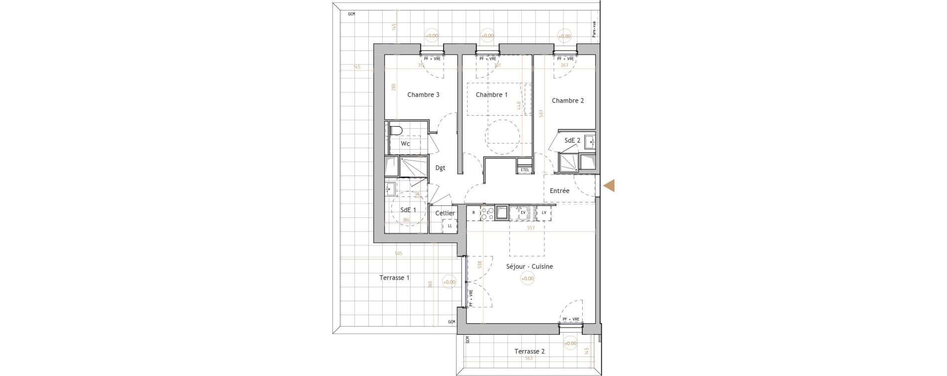 Appartement T4 de 85,64 m2 &agrave; La Chapelle-Sur-Erdre Centre