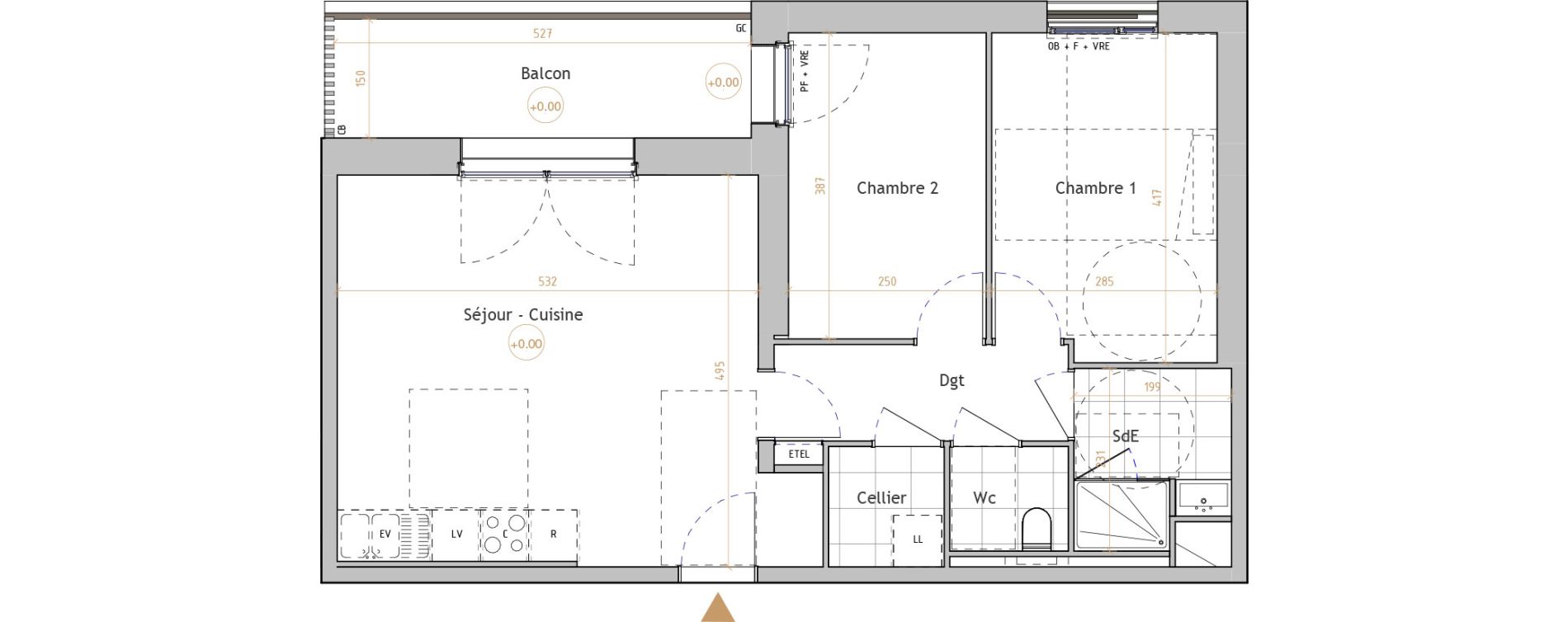 Appartement T3 de 61,30 m2 &agrave; La Chapelle-Sur-Erdre Centre