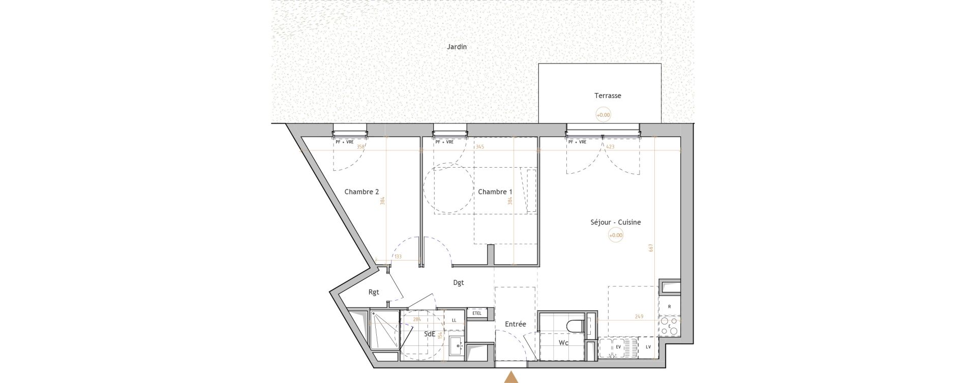 Appartement T3 de 62,86 m2 &agrave; La Chapelle-Sur-Erdre Centre