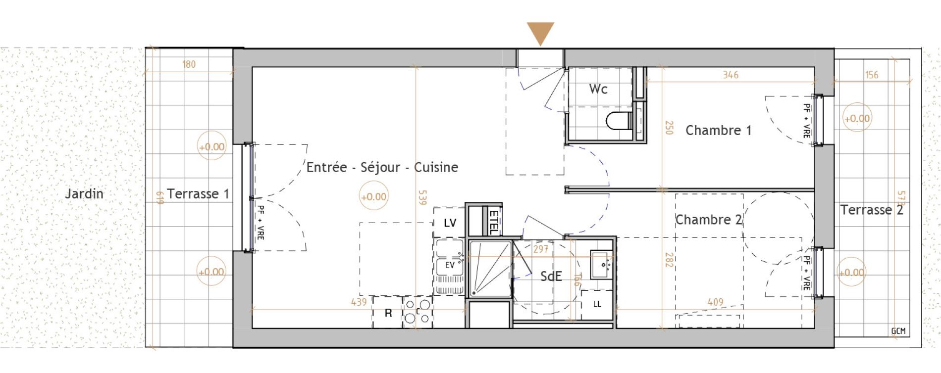 Appartement T3 de 59,41 m2 &agrave; La Chapelle-Sur-Erdre Centre