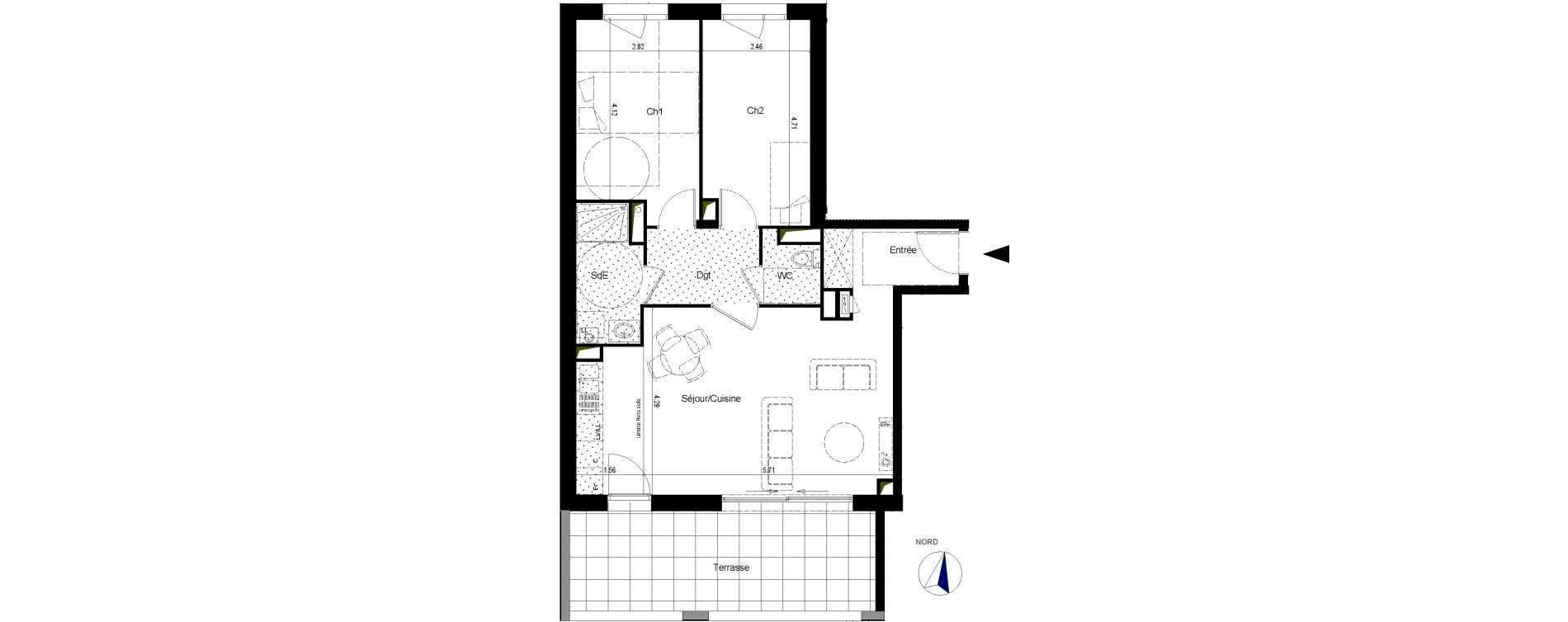 Appartement T3 de 68,21 m2 &agrave; La Chapelle-Sur-Erdre Centre