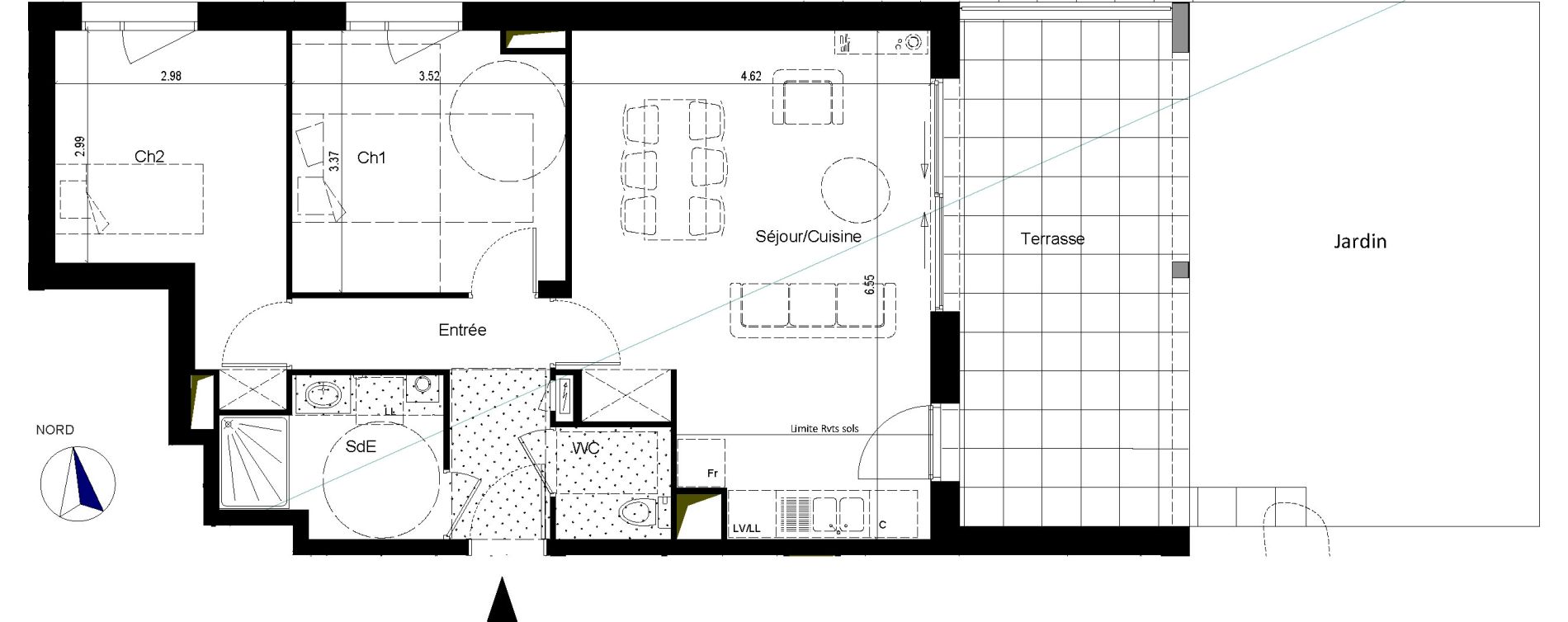 Appartement T3 de 63,50 m2 &agrave; La Chapelle-Sur-Erdre Centre