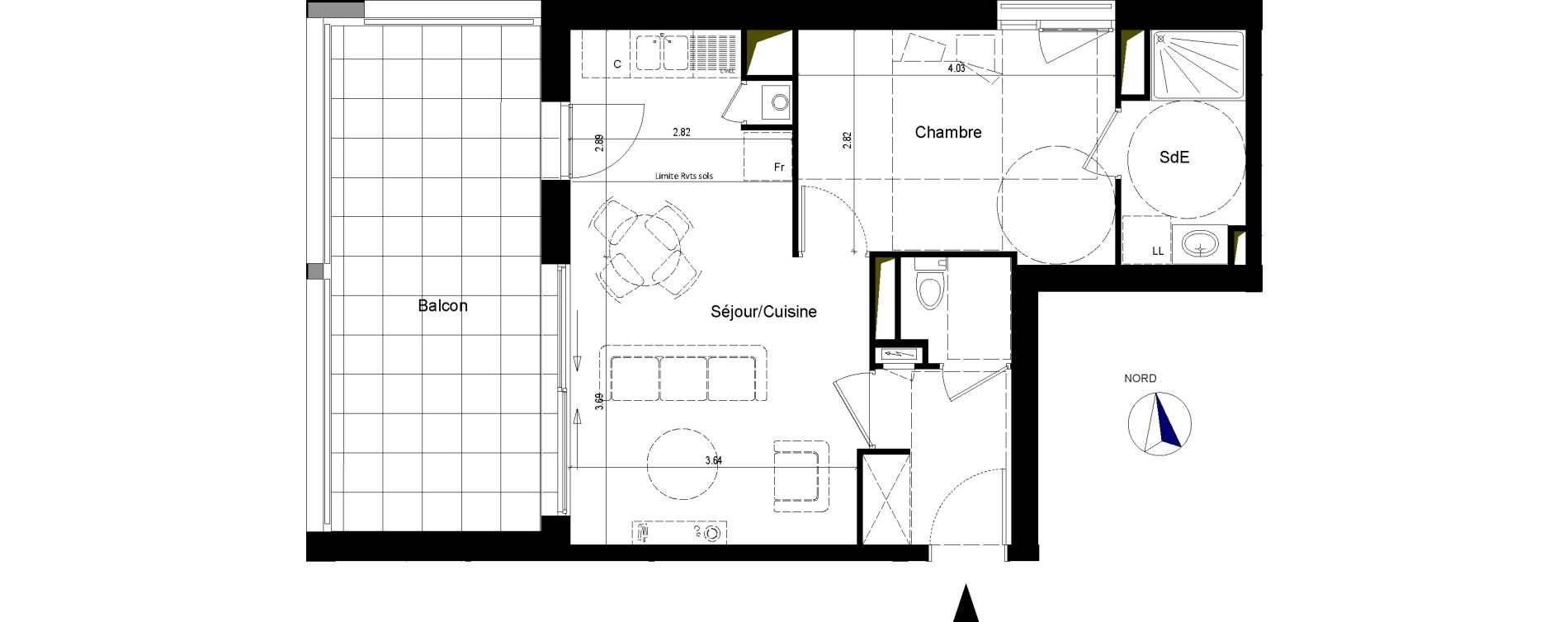 Appartement T2 de 43,04 m2 &agrave; La Chapelle-Sur-Erdre Centre