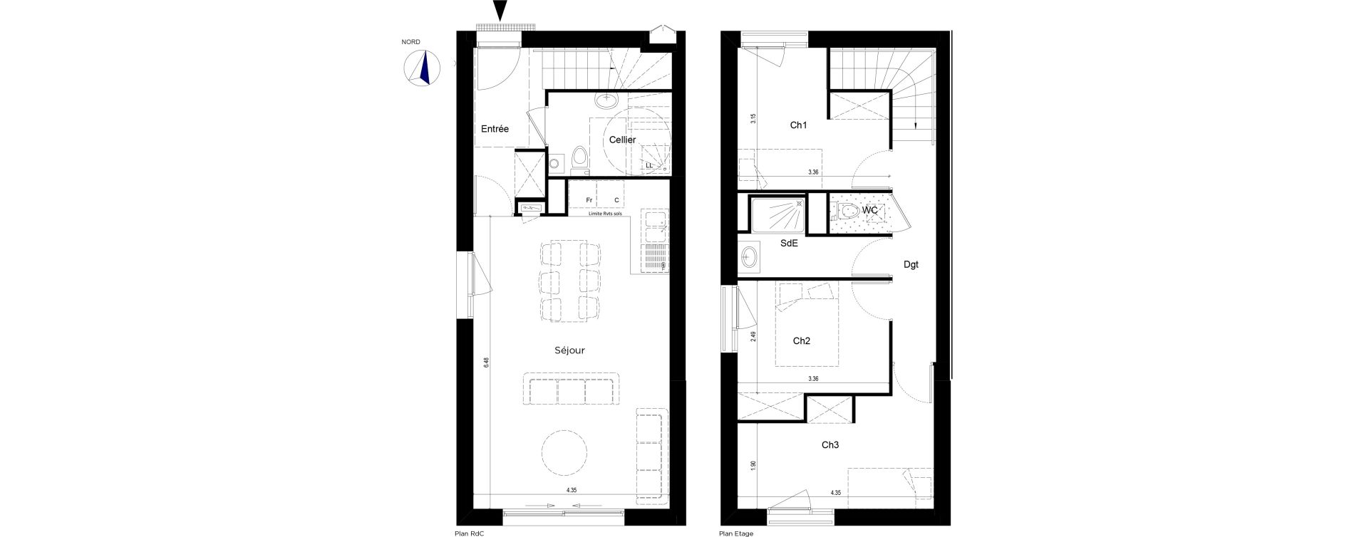 Maison T4 de 79,36 m2 &agrave; La Chapelle-Sur-Erdre Centre