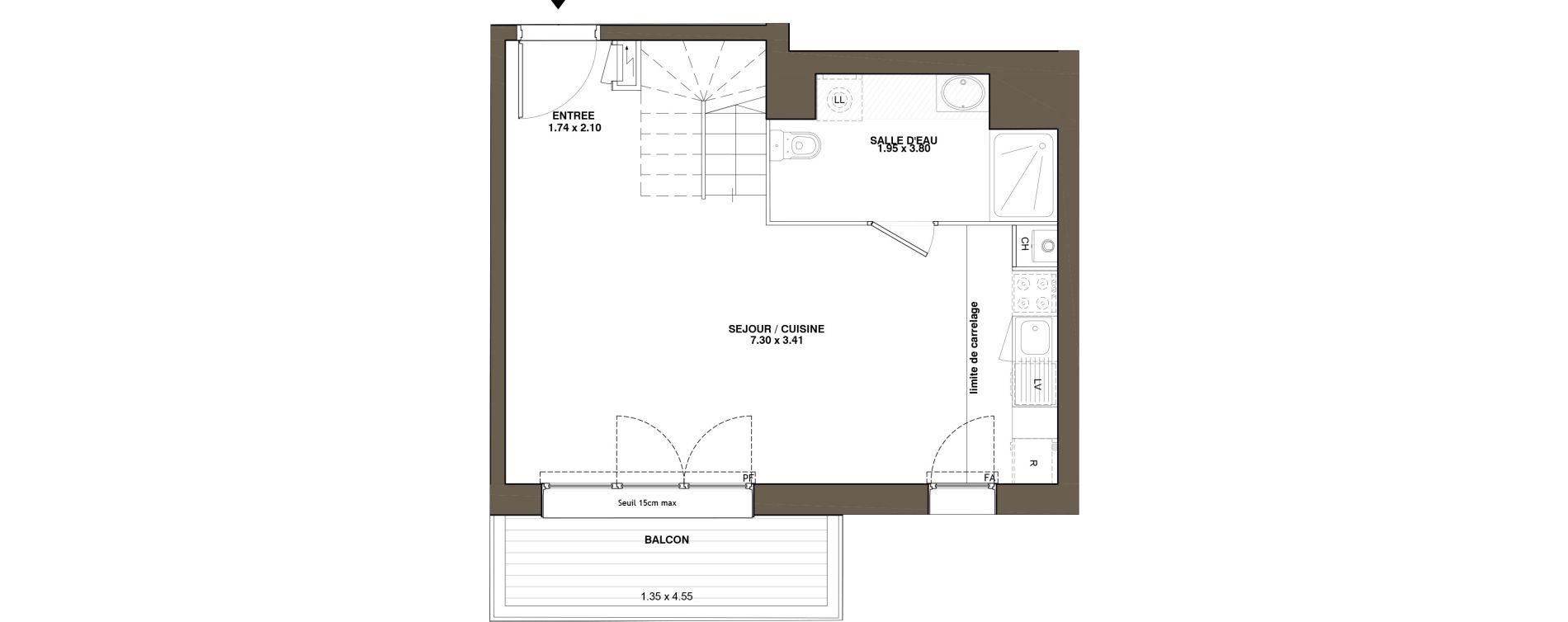 Duplex T4 de 76,10 m2 &agrave; La Chapelle-Sur-Erdre Plessis - coutanci&egrave;re
