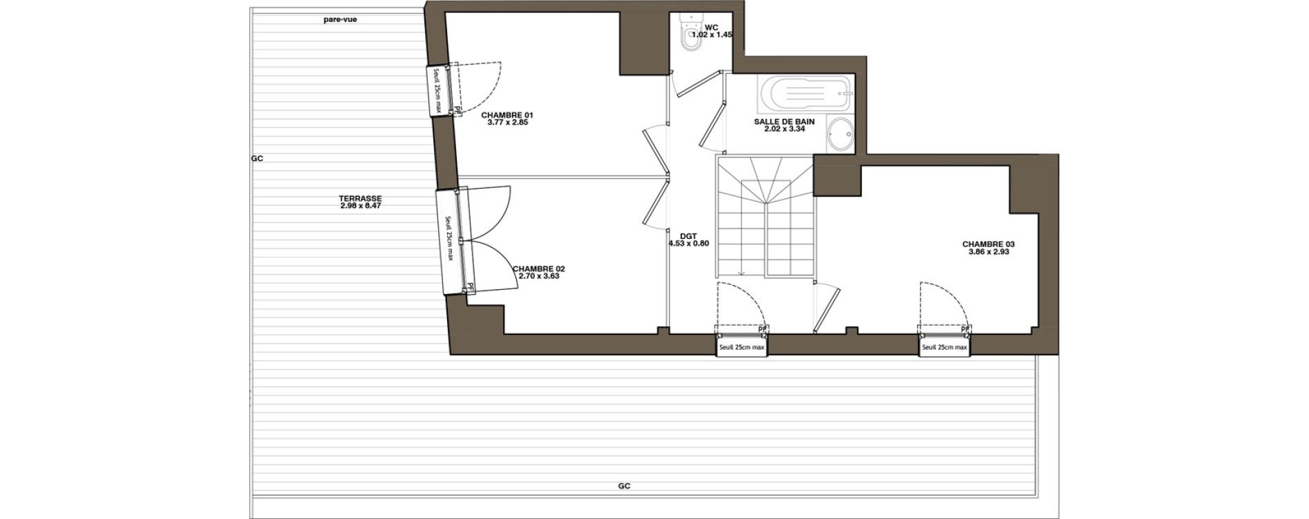 Duplex T4 de 76,10 m2 &agrave; La Chapelle-Sur-Erdre Plessis - coutanci&egrave;re