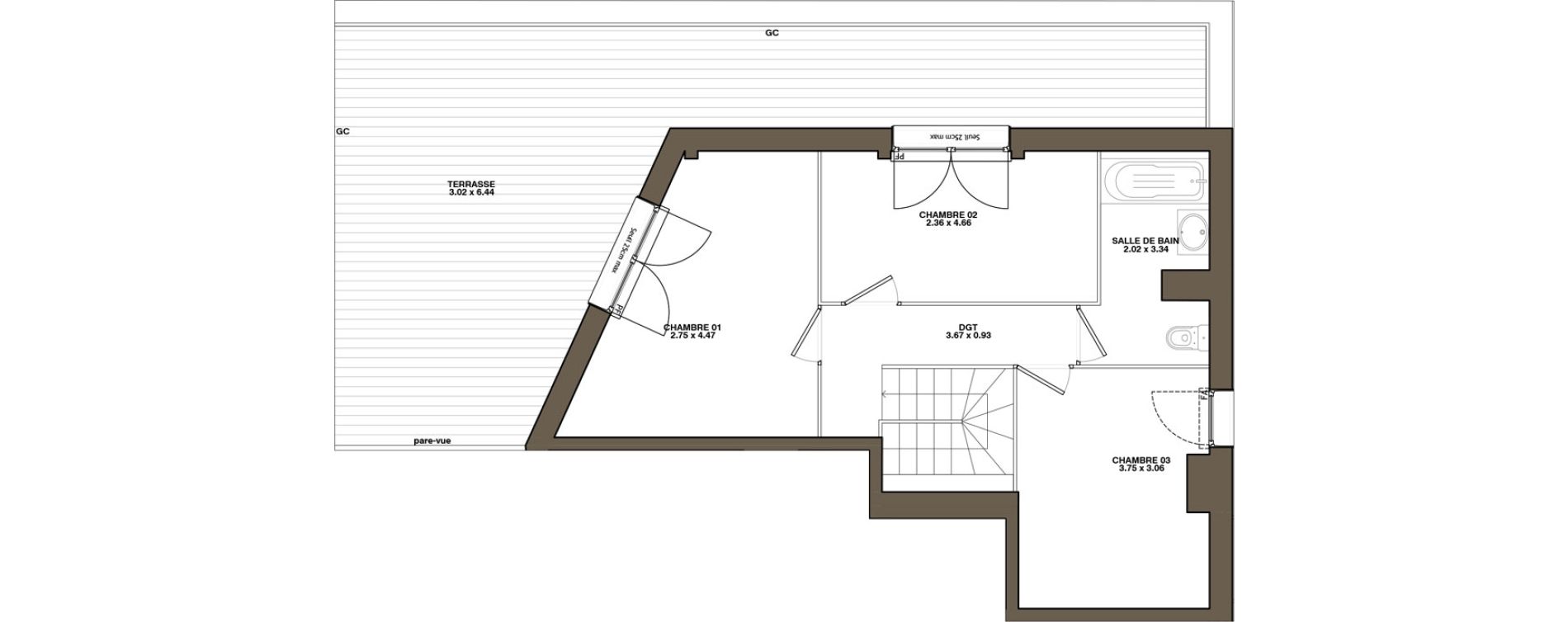 Duplex T4 de 81,01 m2 &agrave; La Chapelle-Sur-Erdre Plessis - coutanci&egrave;re
