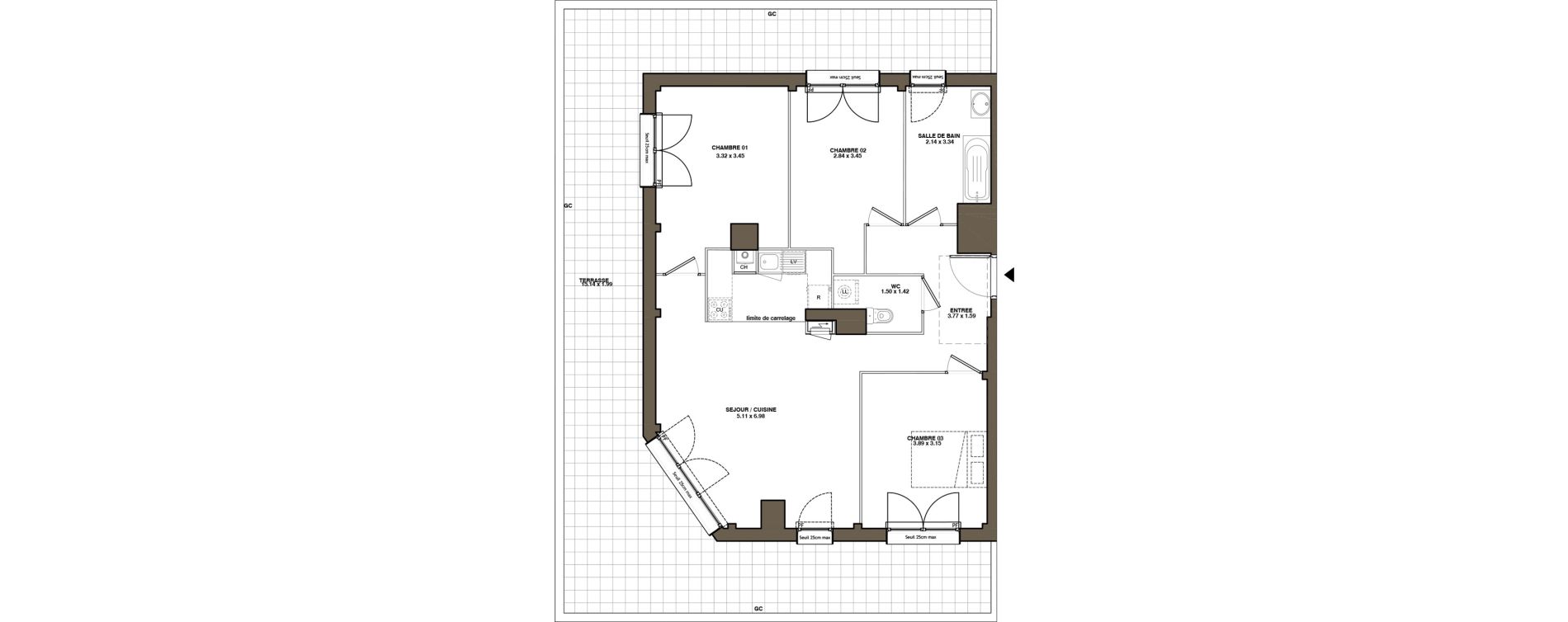 Appartement T4 de 85,94 m2 &agrave; La Chapelle-Sur-Erdre Plessis - coutanci&egrave;re