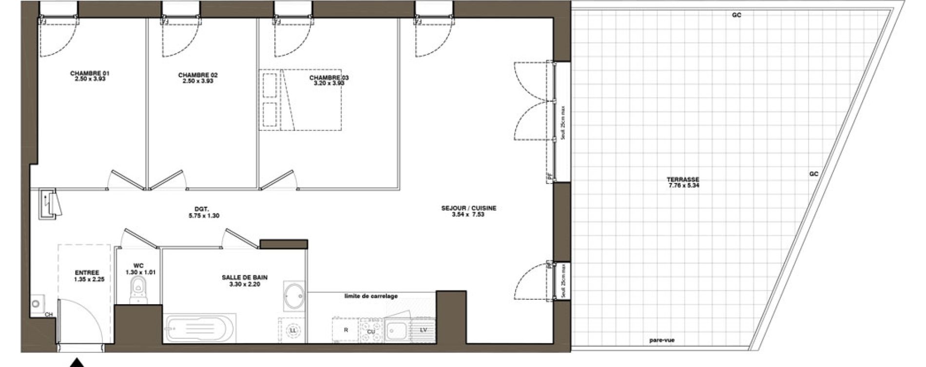 Appartement T4 de 86,08 m2 &agrave; La Chapelle-Sur-Erdre Plessis - coutanci&egrave;re