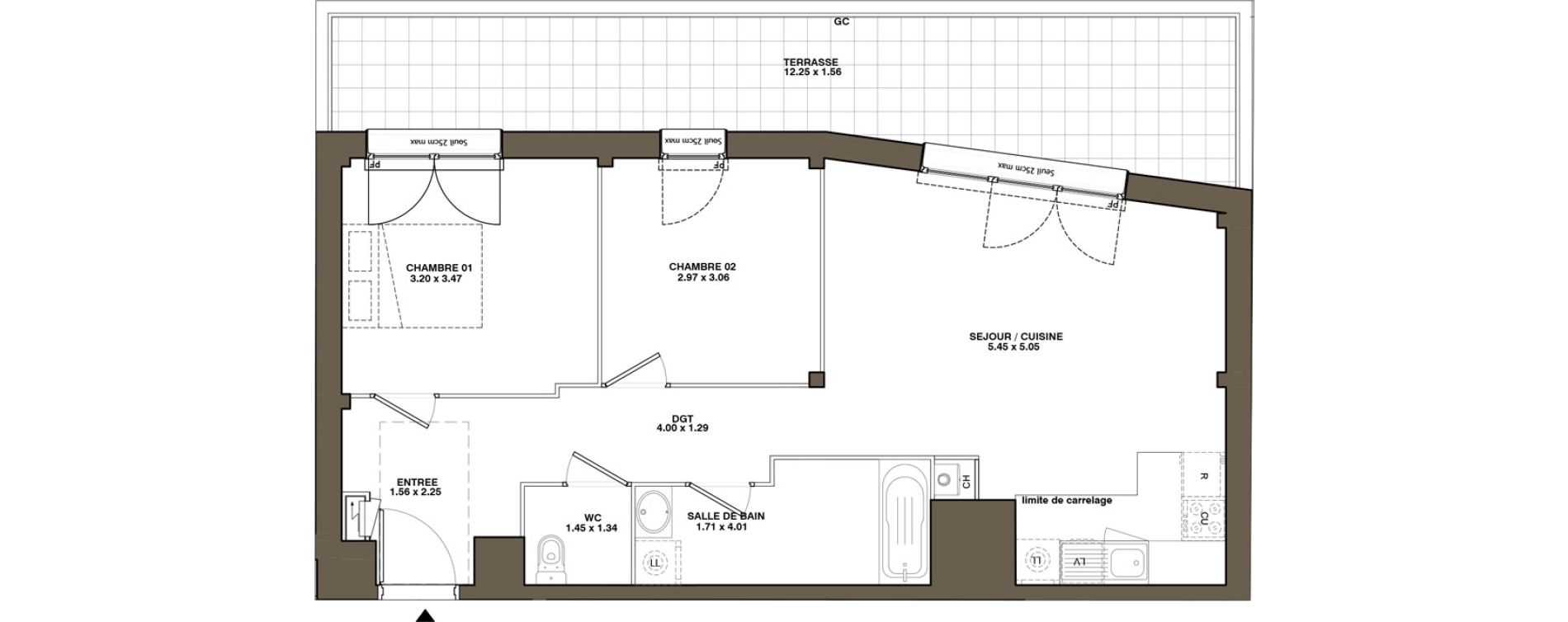 Appartement T3 de 63,75 m2 &agrave; La Chapelle-Sur-Erdre Plessis - coutanci&egrave;re