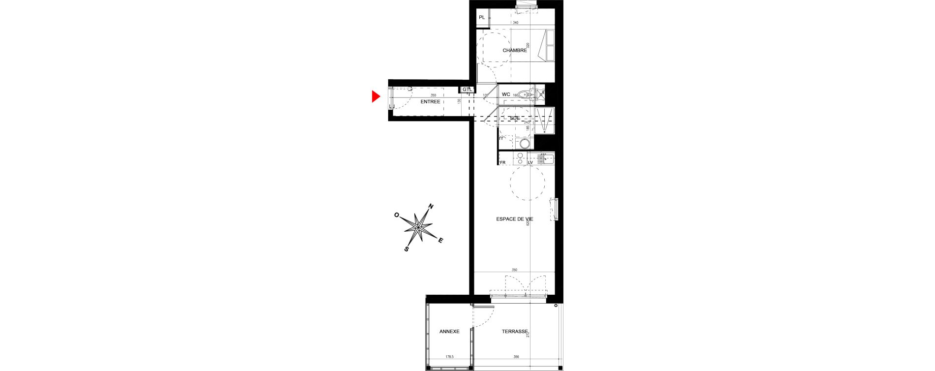 Appartement T2 de 45,00 m2 &agrave; La Chapelle-Sur-Erdre Plessis - coutanci&egrave;re