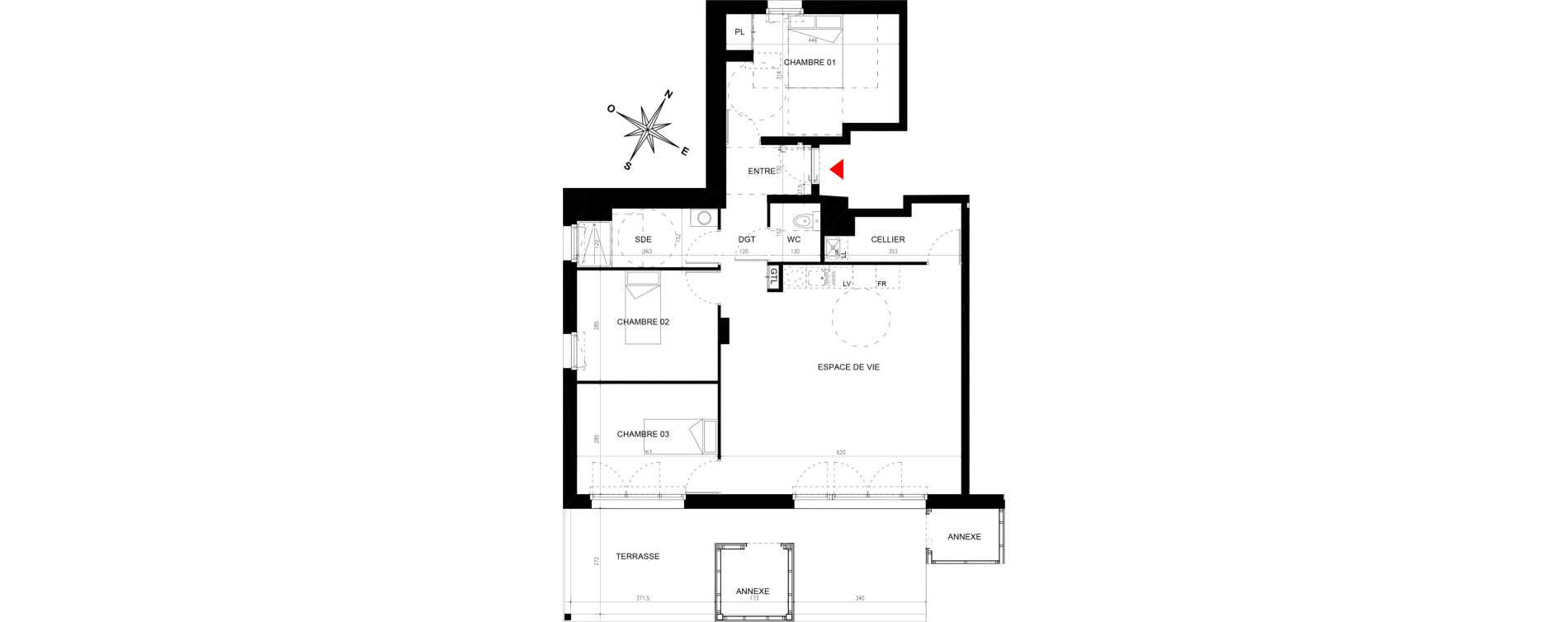 Appartement T4 de 86,50 m2 &agrave; La Chapelle-Sur-Erdre Plessis - coutanci&egrave;re